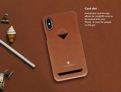 VixFox Card Slot Back Shell for Iphone XSMAX caramel brown