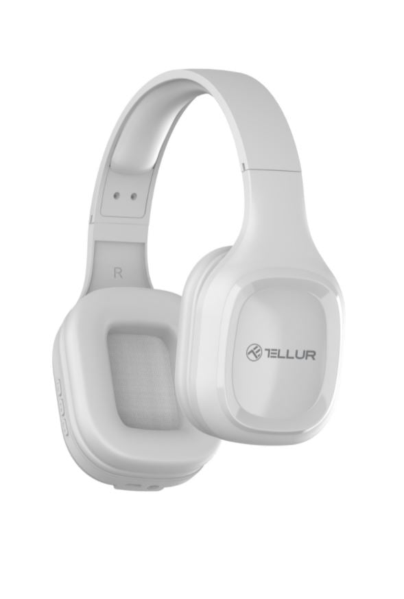 Bluetooth Wireless Headphones with Microphone Tellur Pulse White