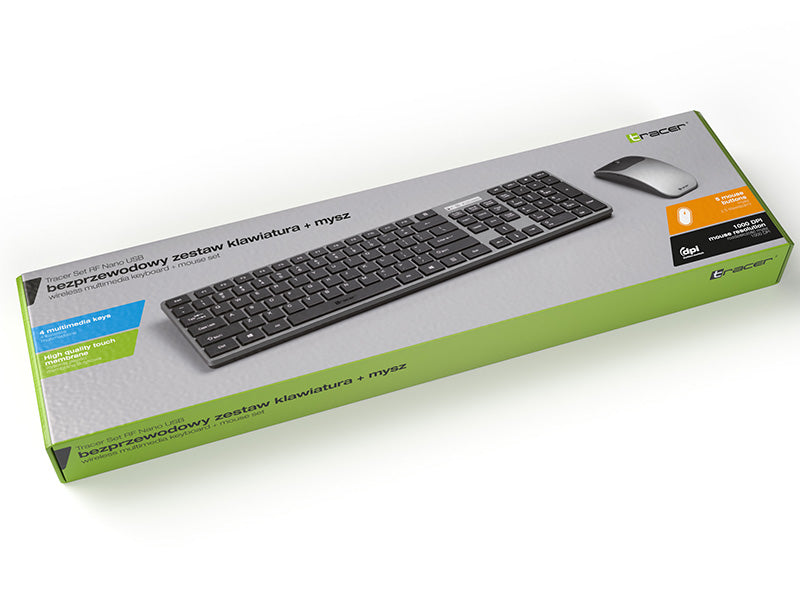 Wireless Keyboard with Optical Mouse, Tracer 46773