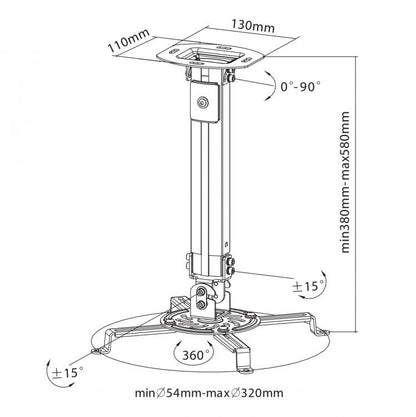 Projector ceiling mount with tilt and rotation Sbox PM-18S