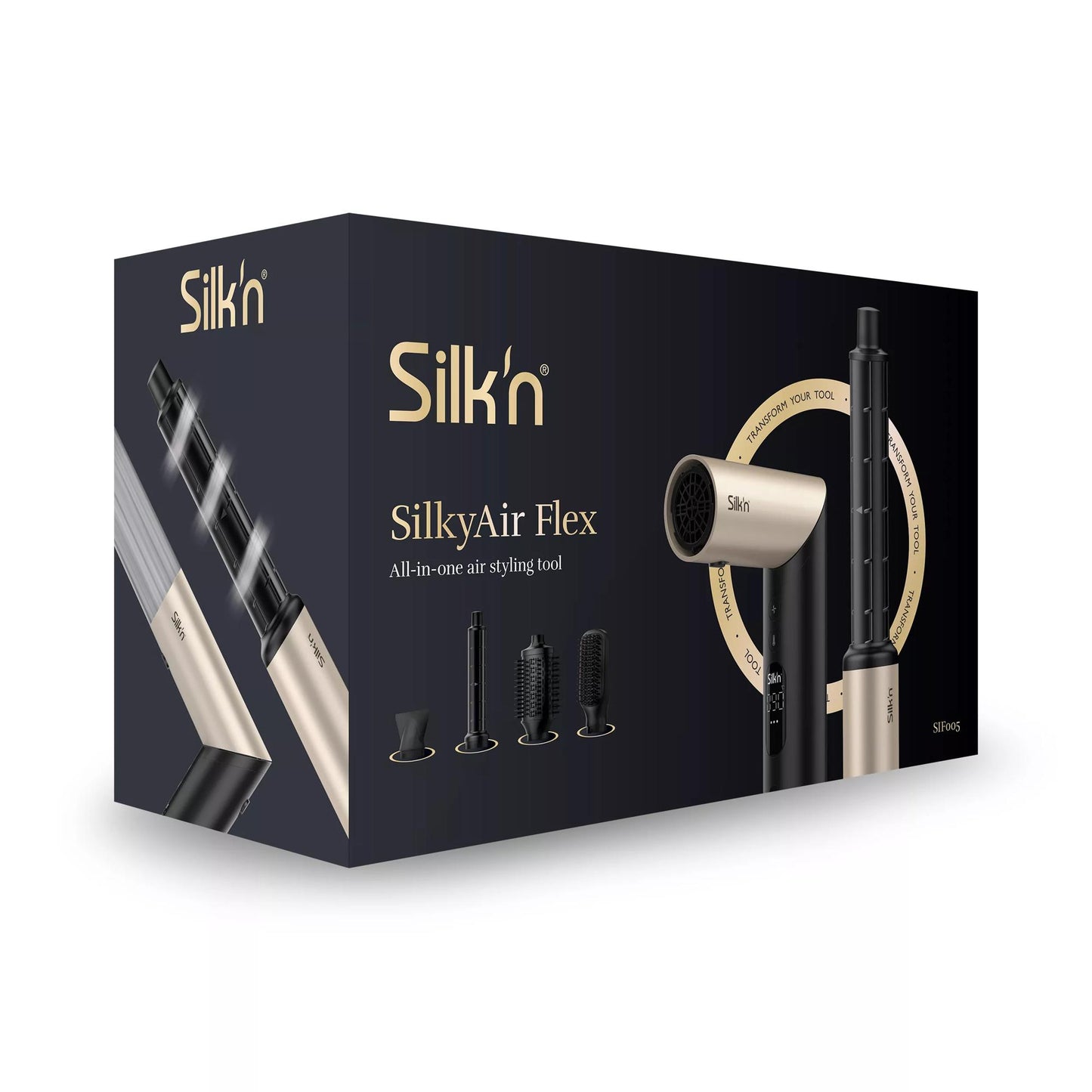 All-in-one hair straightener with ionizer Silkn SilkyAir Flex SIF5PE1001