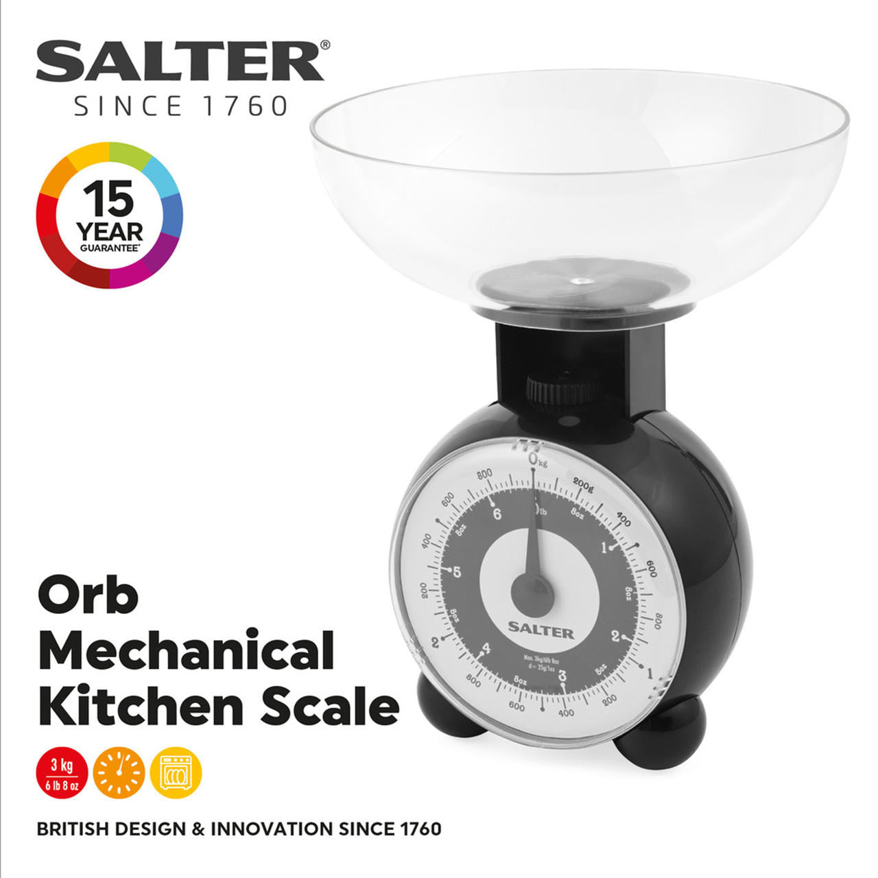 Mechanical kitchen scale with retro design Salter 139BKFEU16