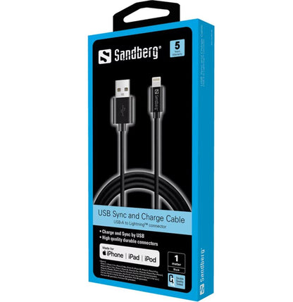 Sandberg 441-39 USB&gt;Молния MFI 1м Черный 