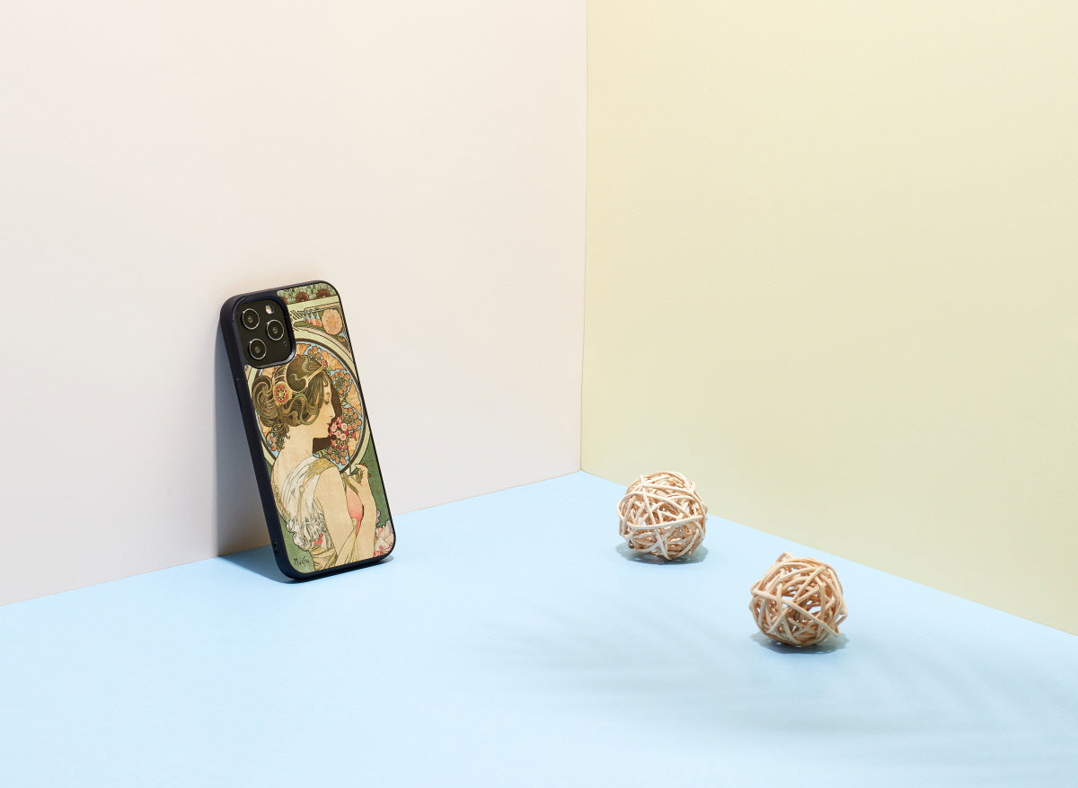iPhone 12 Pro Max koka un polikarbonāta vāciņš, MAN&WOOD, primrose melns