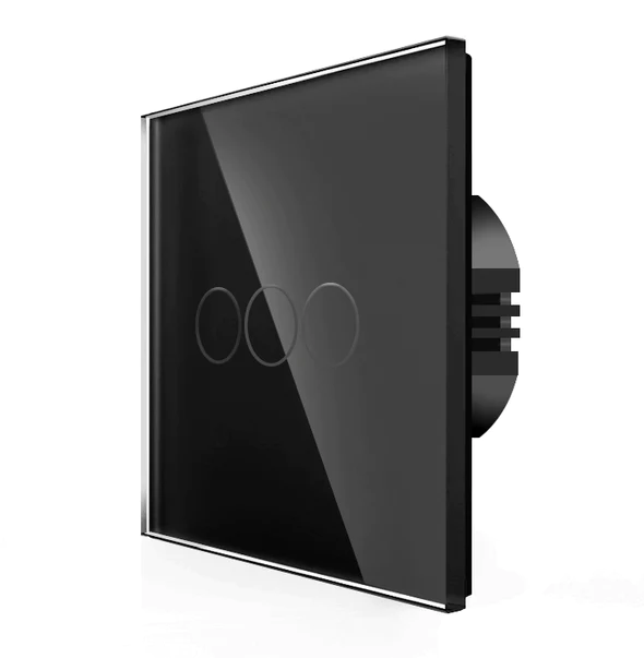 Touch switch with black glass panel, Spring triple