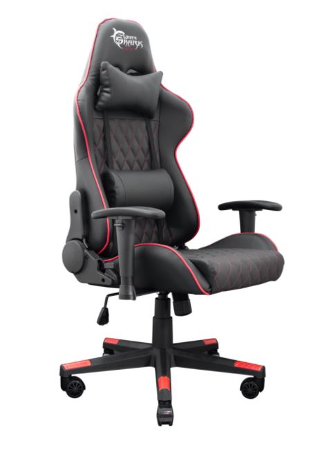 Gaming chair with adjustable cushions White Shark Racer-Two