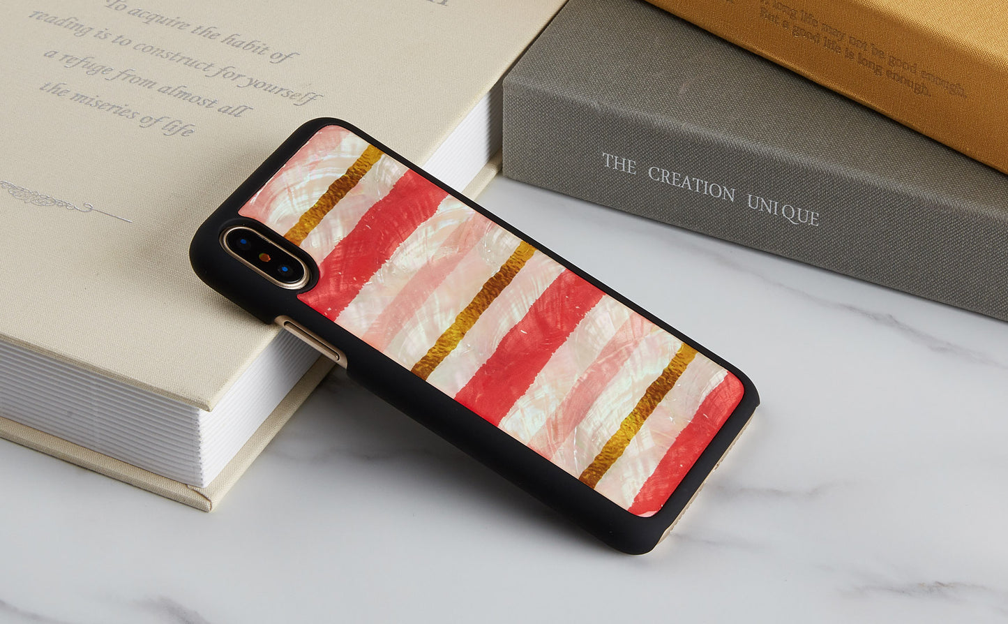 Smartphone case with mother-of-pearl iPhone XS/S black iKins