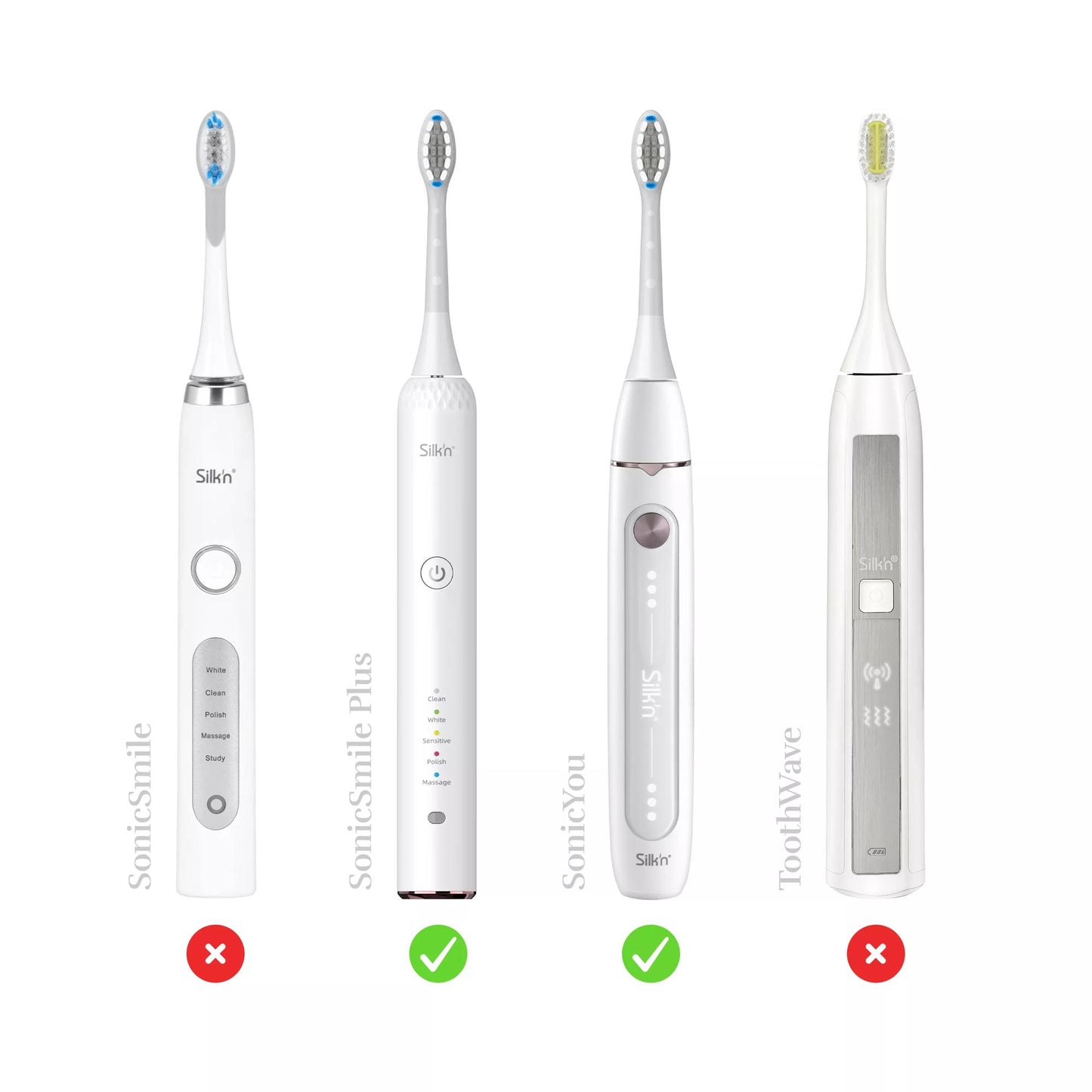 Toothbrush heads, medium, 4 pcs., Silkn SonicYou SYR4PEUZR001