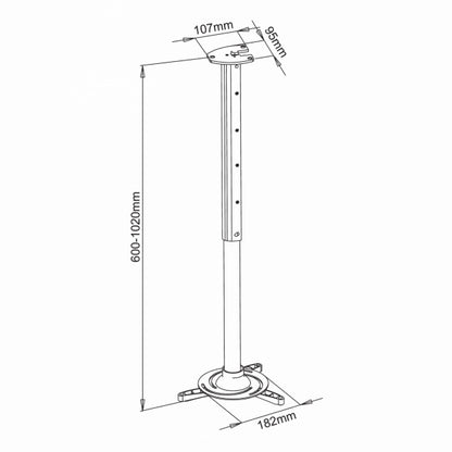 Projektora griestu stiprinājums ar 360° rotāciju, Sbox PM-102XL