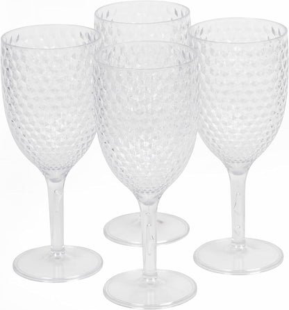 Set of 4 wine glasses, diamond design, Cambridge Fete