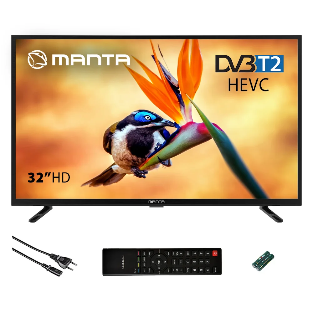 LED TV 32" with HDR and DVB-T2, Manta 32LHN89T