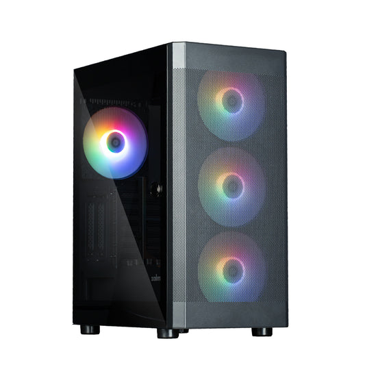 Корпус ATX Mid-Tower с 4 вентиляторами RGB, Zalman i4 TG Black