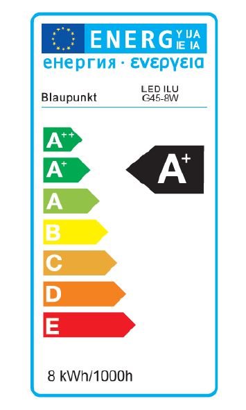 LED bulb, 8W, 4000K, 806lm, E14, Blaupunkt G45-2