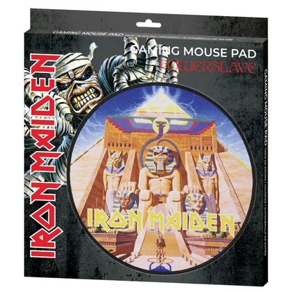 Spēļu peles paliktnis ar Iron Maiden Powerslave dizainu, Subsonic Gaming, 30 cm diametrs, neslīdoša gumijas pamatne