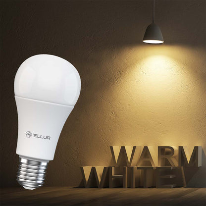 Viedā WiFi spuldze ar dimmeri, Tellur Smart E27, 9W, balta/silta