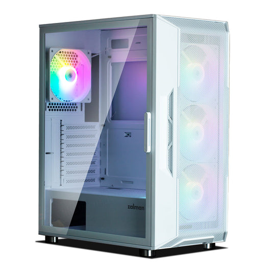 Datora korpuss ar RGB ventilatoriem, ATX Mid Tower Zalman I3 NEO White