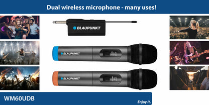 Bezvadu Mikrofons Blaupunkt WM60UDB - UHF, >10m Attālums, 65Hz-18kHz Frekvence