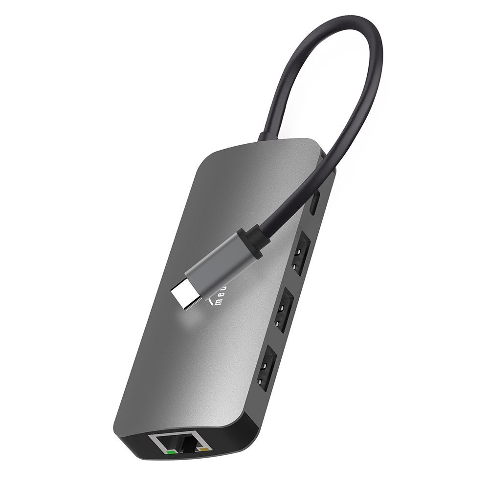 USB-C HUB ar 8 pieslēgvietām, Media-Tech MT5044, alumīnija korpuss, HDMI 4K