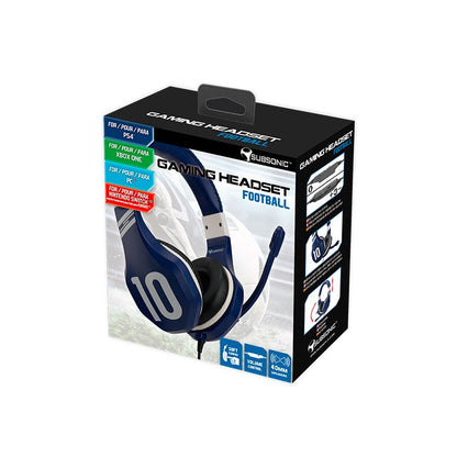 Gaming headset with microphone, Subsonic Football Blue with 40mm speakers