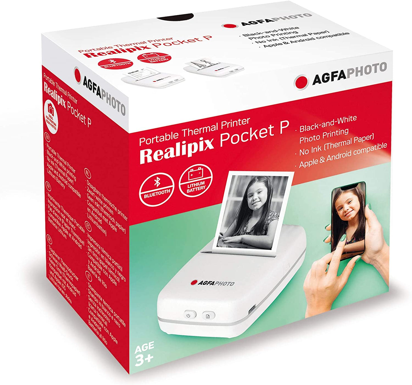 Kabatas printeris AgfaPhoto Realpix Pocket Printer white APOCPWH