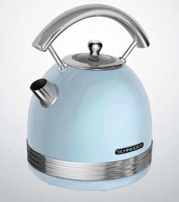 Kettle 1.7l with built-in heating element and descaling filter, Schneider SCKE17BL