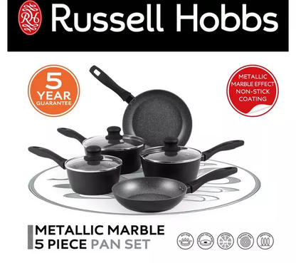 Pannu komplekts 5 gab. Russell Hobbs RH02814EU7 Metallic Marble