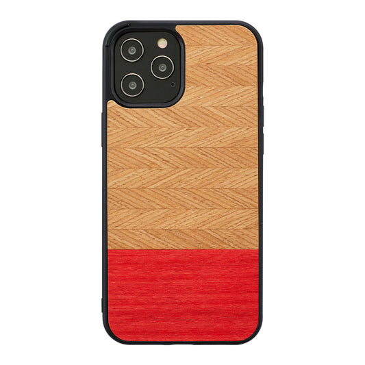 iPhone 12/12 Pro koka vāciņš, herringbone melns - MAN&WOOD