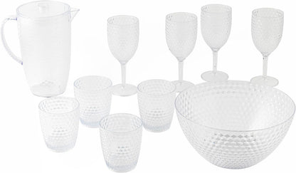 Set of 4 wine glasses, diamond design, Cambridge Fete