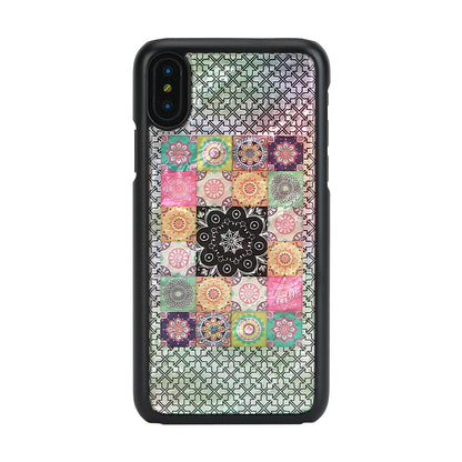 Smartphone case with mother-of-pearl flowers for iPhone XS/S iKins black