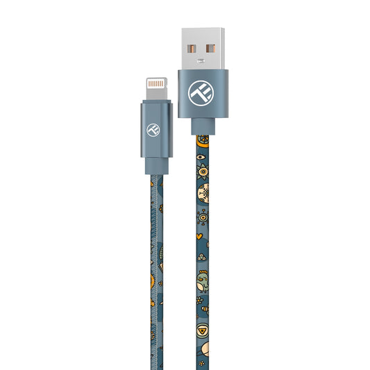 Кабель USB-Lightning 3А 1м Синий Теллур Граффити