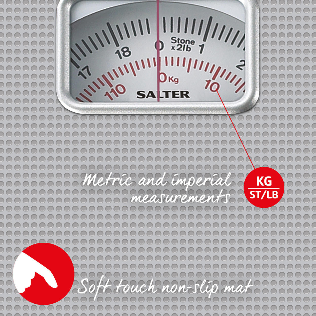 Mechanical bathroom scale with large dial - Salter 433 SVDR