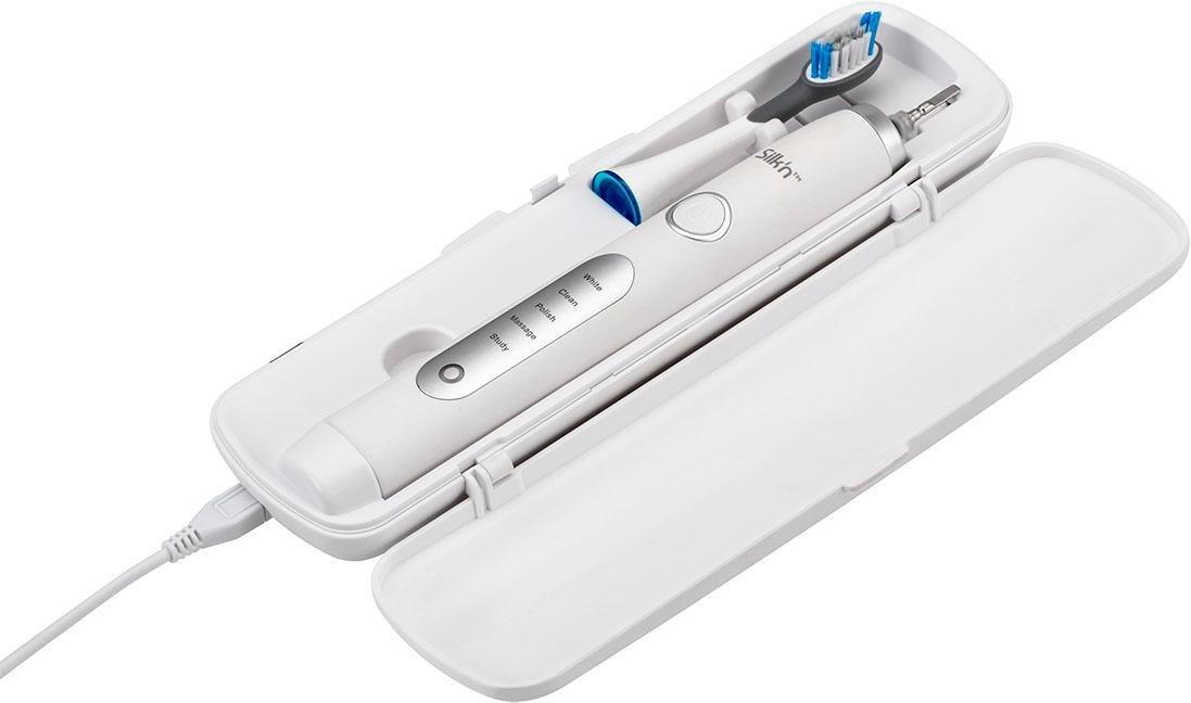 Электрическая зубная щетка со звуковой технологией и 5 режимами, Silkn Sonic Smile Deluxe White SSL1PDE11001