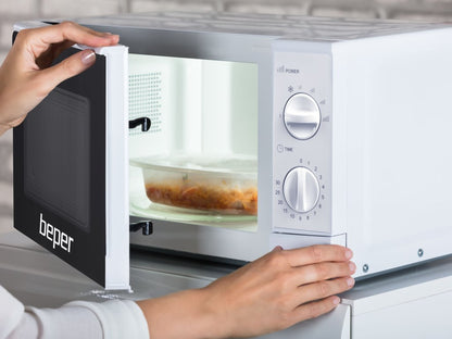 Beper BF.570 Microwave Oven 700W, 20L Capacity, 5 Power Levels, Defrost Function