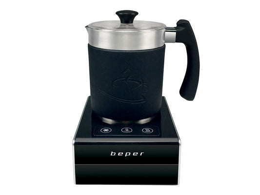 Beper BB.200 Electric Milk Frother - Magnetic Base and Stainless Steel Body 3 Functions