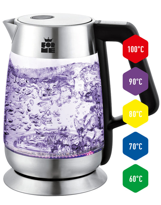 Kettle - 1.7L Glass with Temperature Control and Simple Control, FORME FKG-618