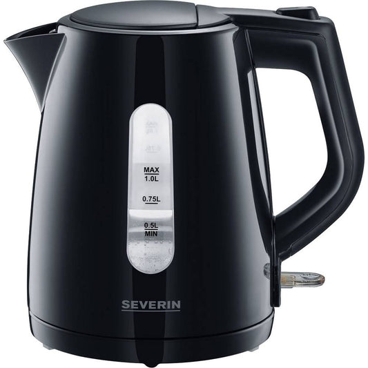 Kettle 1l black with water level indicator and 2200W power, Severin WK 3410