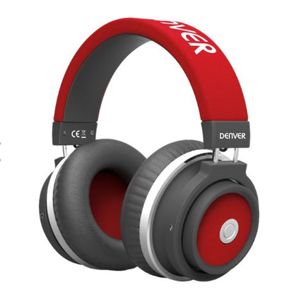 Headphones Denver BTH-250, Red - Wireless Bluetooth and Dynamic Design