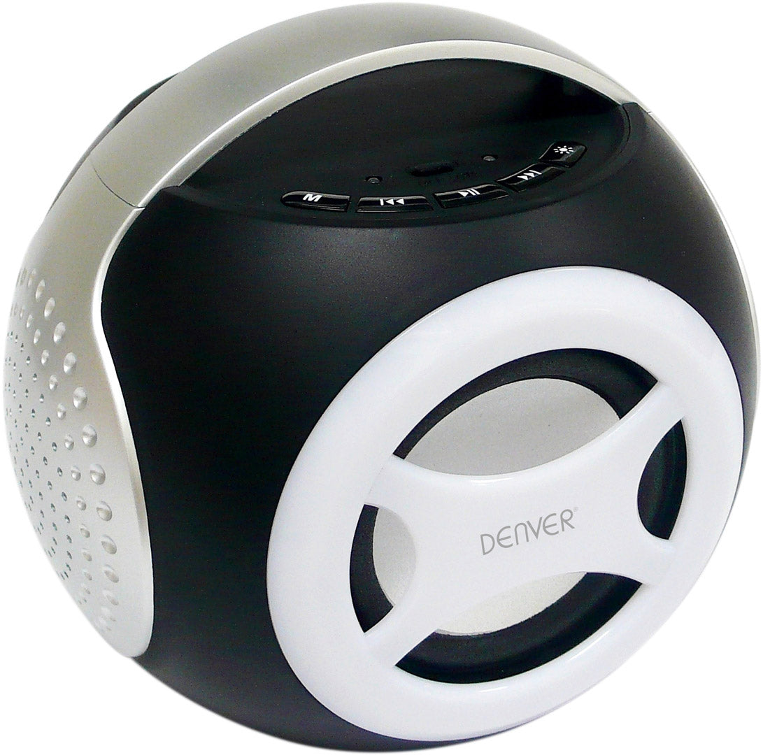 Bluetooth 2.1 speaker with subwoofer, 9W, USB, AUX - Denver BTS-90 Silver