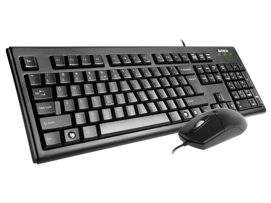 Mouse and Keyboard (1.5m, USB, 1000 DPI) A4Tech KRS-8372 Black