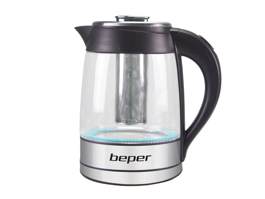 Kettle Beper BB.103 - 1.8L Glass Electric with Filter and Automatic Shutoff