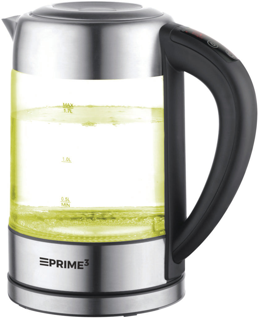Kettle 1.7l with LED lighting and borosilicate glass body, Prime3 SEK81
