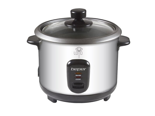 Rice cooker Beper 90.550, 400W, Stainless Steel Body, Non-stick Surface, Keep Warm Function