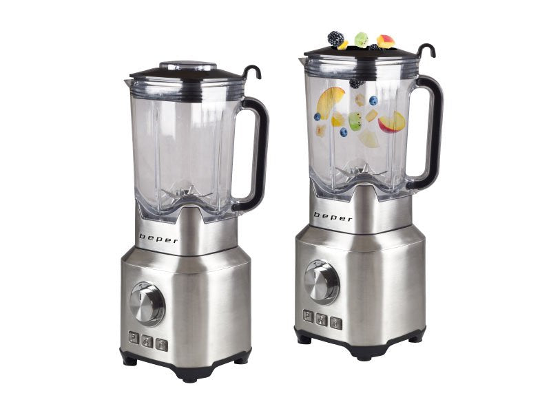 Beper BP.601 - 2000W Professional Blender with 2L Plastic Glass and 6 Stainless Steel Blades