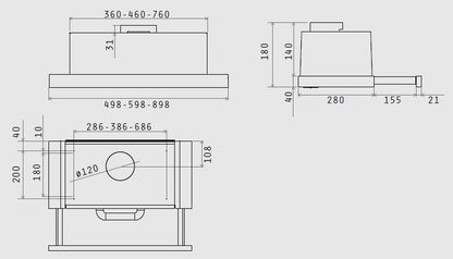 Telescopic hood, built-in, Elica ELITE 14 LUX WH/A/50