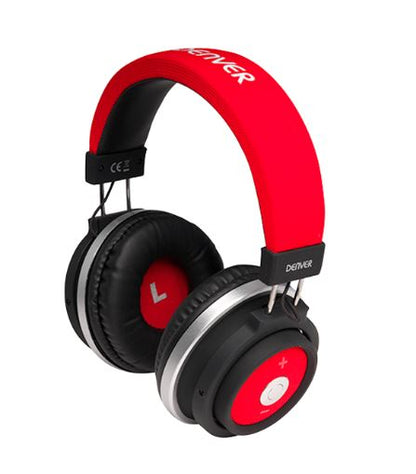 Headphones Denver BTH-250, Red - Wireless Bluetooth and Dynamic Design