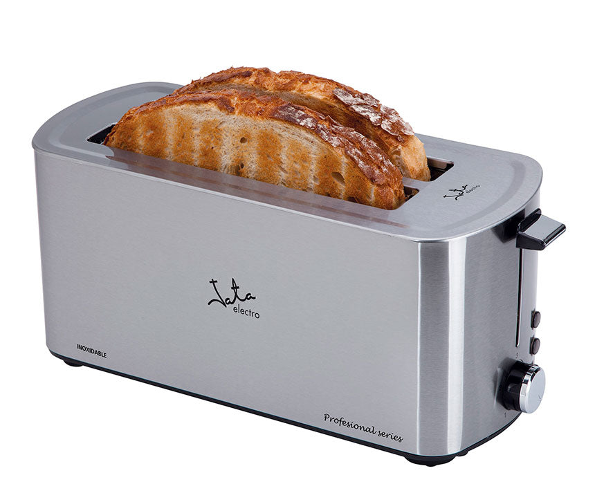 Stainless steel toaster Jata TT1046 - two wide slots, automatic bread centering, 5 positions