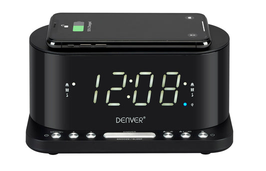 Digitālais pulkstenis ar FM radio un LED ekrānu Denver CRQ-110