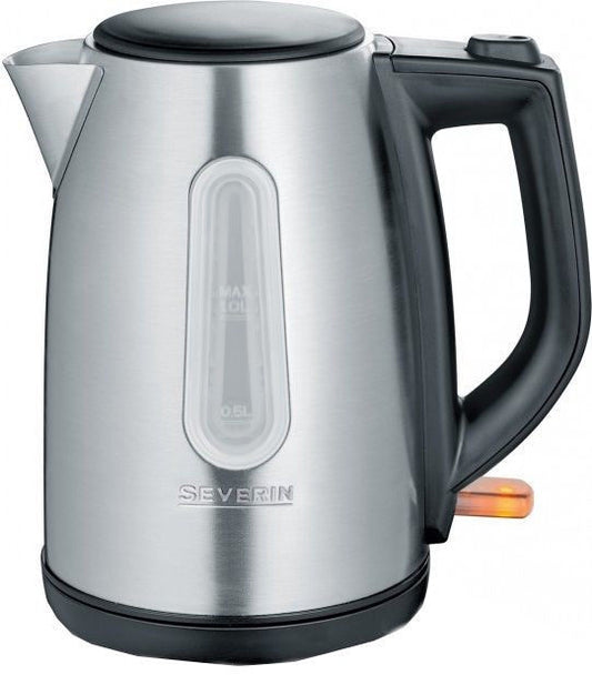 Kettle 1l in black color with plastic and stainless steel body, Severin WK 3469