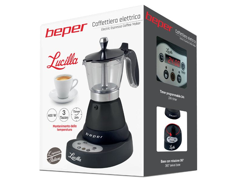 Электрическая кофемашина для эспрессо Beper BC.041N, 400Вт