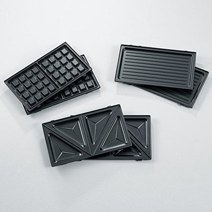Wafer pan Severin SA 2968 black/chrome with square and triangle moulds